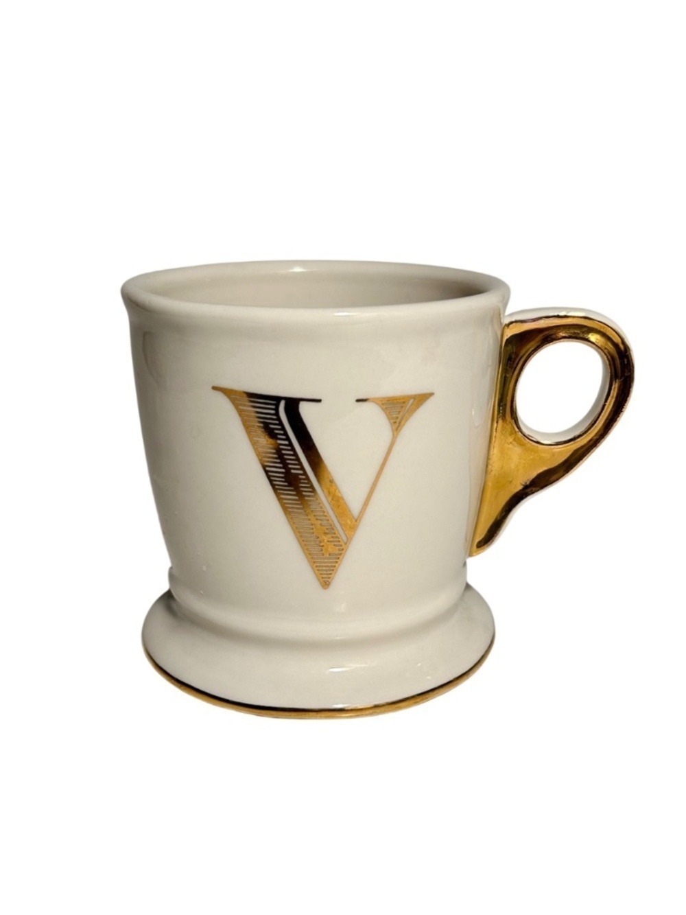 Creamy Ceramic Mug with Gold Colored Trim Retired / Discontinued Like NEW